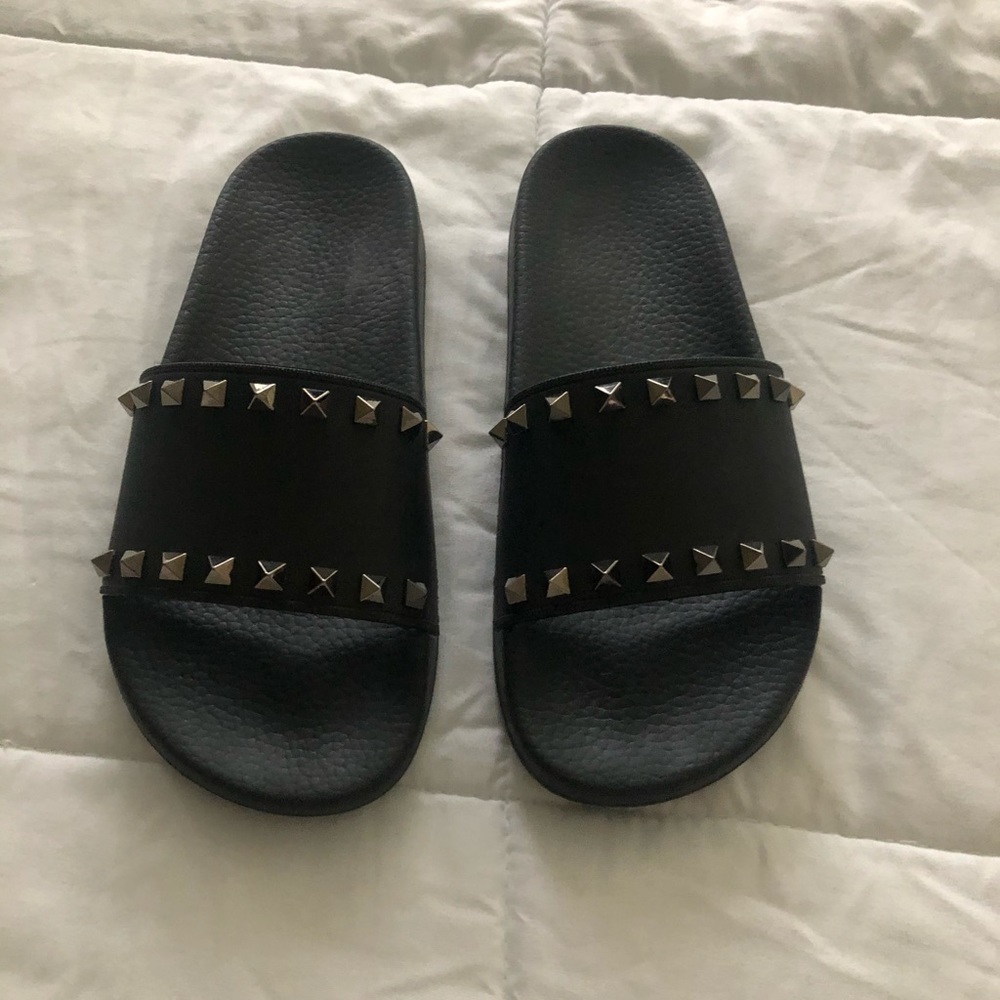 Valentino Rockstud Slide Sandal